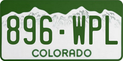 CO license plate 896WPL