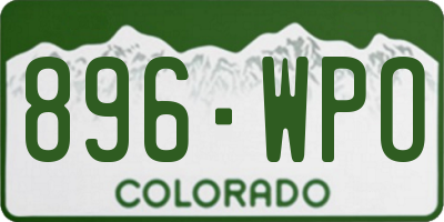 CO license plate 896WPO