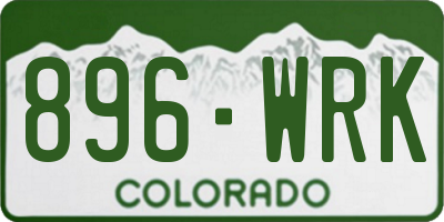 CO license plate 896WRK