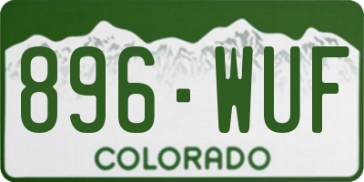 CO license plate 896WUF