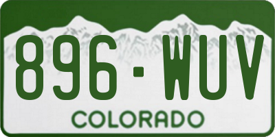 CO license plate 896WUV