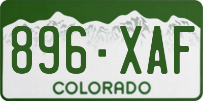 CO license plate 896XAF
