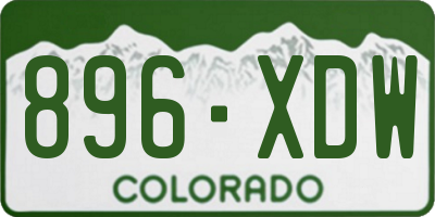 CO license plate 896XDW