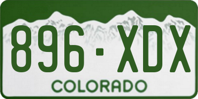 CO license plate 896XDX