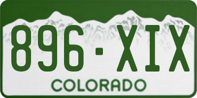 CO license plate 896XIX