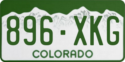 CO license plate 896XKG