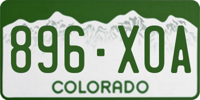 CO license plate 896XOA