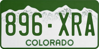 CO license plate 896XRA