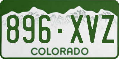 CO license plate 896XVZ