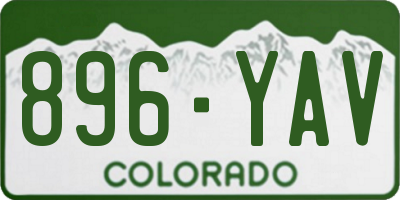 CO license plate 896YAV