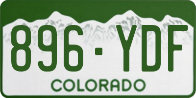 CO license plate 896YDF