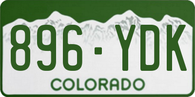 CO license plate 896YDK