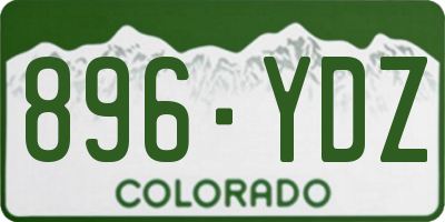 CO license plate 896YDZ