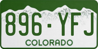 CO license plate 896YFJ