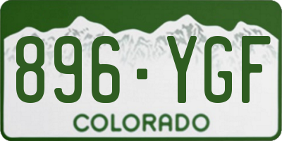 CO license plate 896YGF