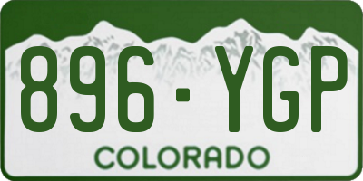 CO license plate 896YGP