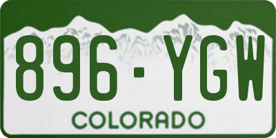 CO license plate 896YGW