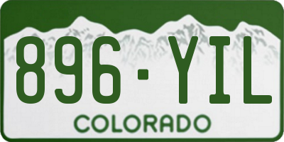 CO license plate 896YIL