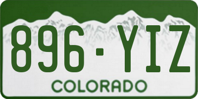 CO license plate 896YIZ