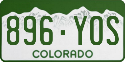 CO license plate 896YOS