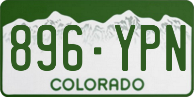 CO license plate 896YPN