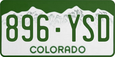 CO license plate 896YSD