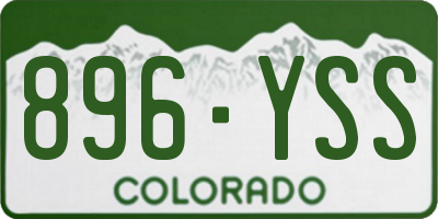 CO license plate 896YSS