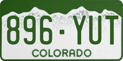 CO license plate 896YUT