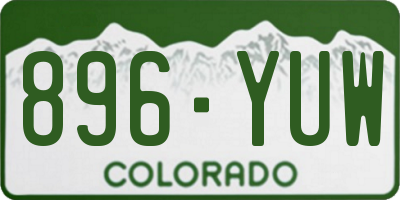 CO license plate 896YUW