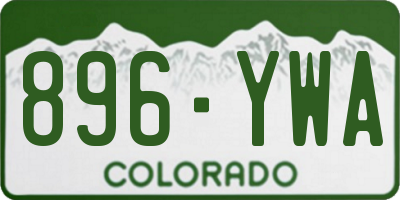 CO license plate 896YWA