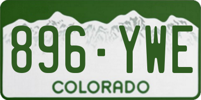 CO license plate 896YWE