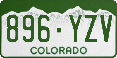 CO license plate 896YZV