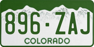 CO license plate 896ZAJ