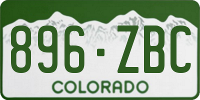 CO license plate 896ZBC