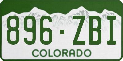CO license plate 896ZBI
