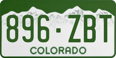 CO license plate 896ZBT
