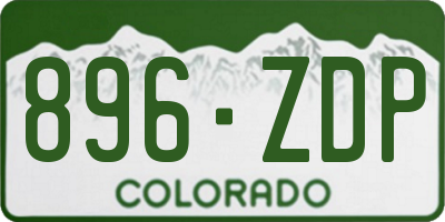 CO license plate 896ZDP