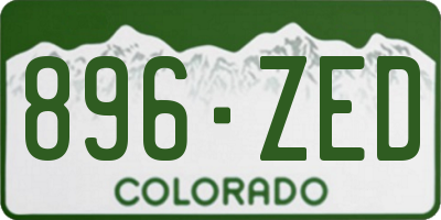 CO license plate 896ZED