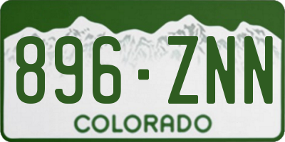 CO license plate 896ZNN