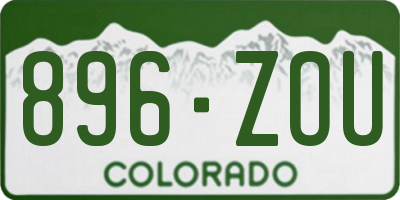 CO license plate 896ZOU