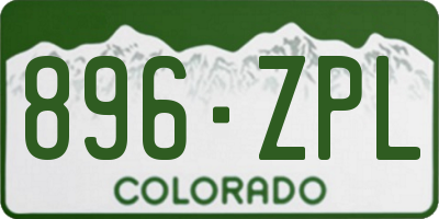 CO license plate 896ZPL