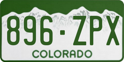 CO license plate 896ZPX