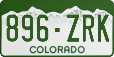 CO license plate 896ZRK