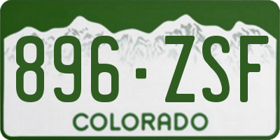 CO license plate 896ZSF