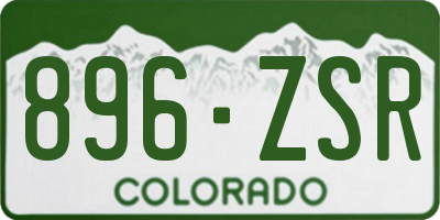 CO license plate 896ZSR
