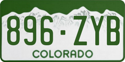 CO license plate 896ZYB