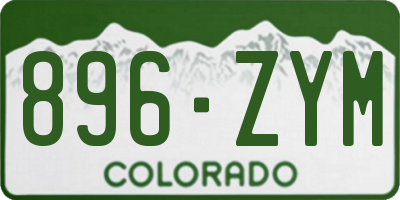 CO license plate 896ZYM