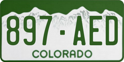 CO license plate 897AED
