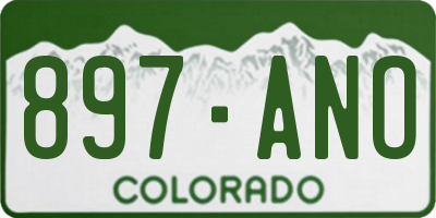 CO license plate 897ANO