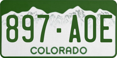 CO license plate 897AOE
